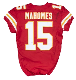 2019 Patrick Mahomes Game Used Kansas City Chiefs Home Jersey Photo Matched To 12/15/2019 (Resolution Photomatching)